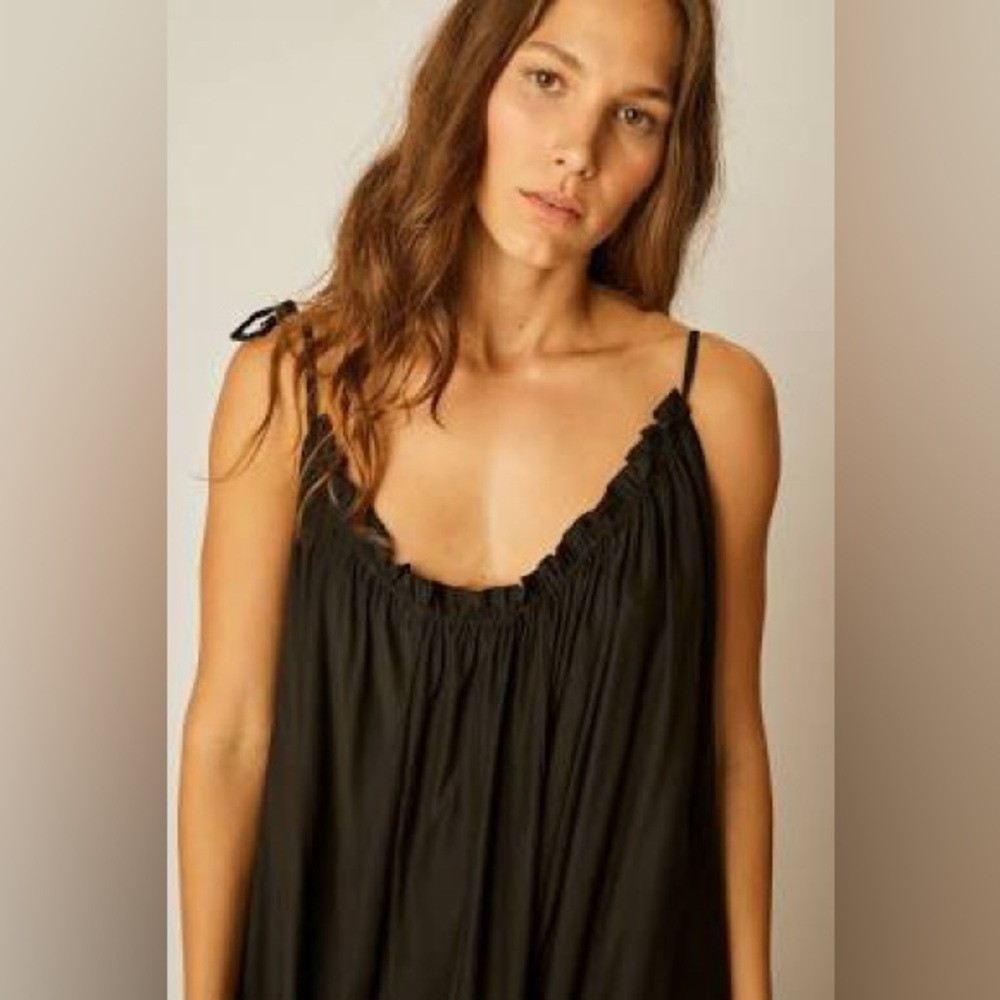Natalie Martin Black Ruffle Slip Dress - Picture 3 of 5